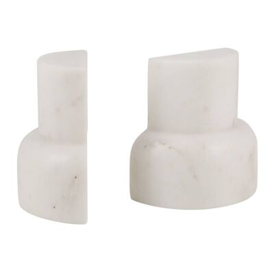 Stacked Arch Marble Bookend - Set of 2 - White