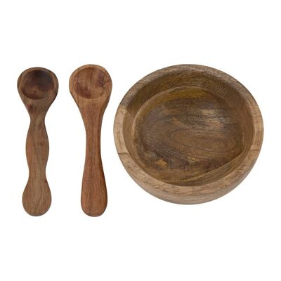 Wooden Salad Serving Bowl with Spoon