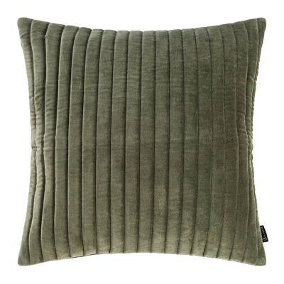 Velour Quilted Cushion - 45x45cm - Khaki