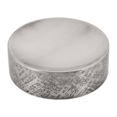 Weave Etched Soap Dish - Antique Silver