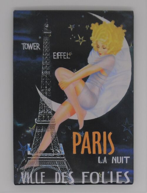 Fridge Magnet Paris affiche Paris Folies moon