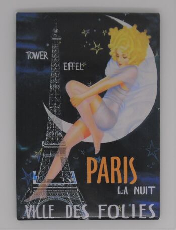 Aimant frigo Paris affiche Paris Folies lune 1