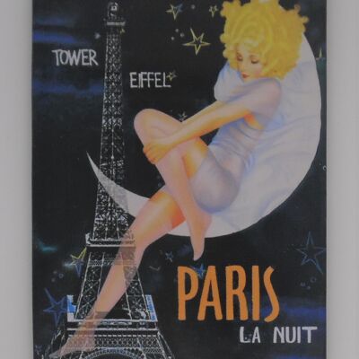 Aimant frigo Paris affiche Paris Folies lune