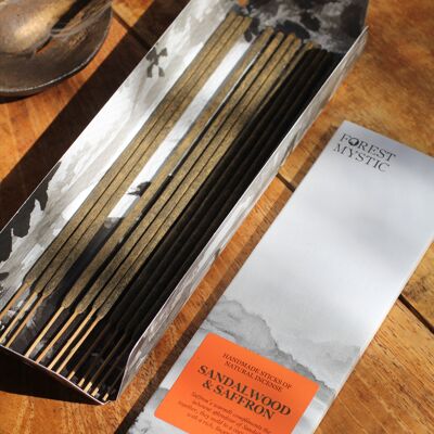 SANDALWOOD & SAFFRON handmade incense sticks (organic, natural)