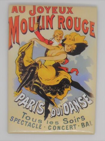 Aimant de réfrigérateur Paris affiche au joyeux Moulin Rouge 1