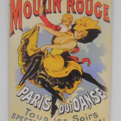 Magnete frigo Paris affiche au joyeux Moulin Rouge