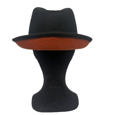 DOPPELTER Trilby Schwarz / Kürbis T 57