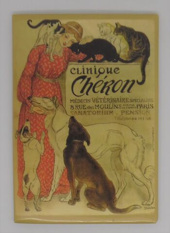 Fridge Magnet Paris affiche clinique Cheron chats chien 1