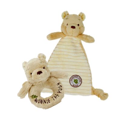 Baby comforter baby gift box and rattle ring Winnie The Forest of Blue Dreams