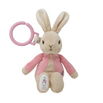 Peluche vibrante et remontante 21cm avec anneau d'attache Flopsaut Pierre Lapin Original 1