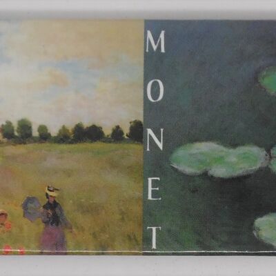 Aimant Frigo Paris panorama combi Claude Monet coquelicots et nénuphars blancs