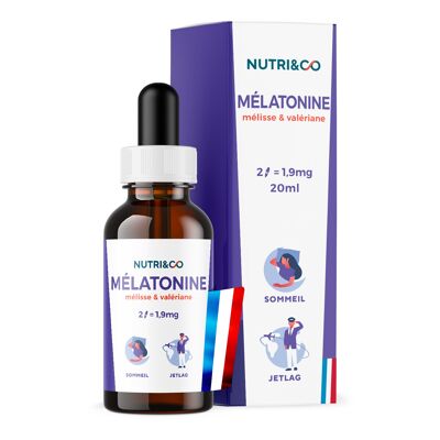 Mélatonine 1,9 mg - Endormissement Sommeil Jet Lag Relaxation  - Mélisse et Valériane - Arôme Vanille