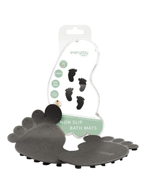 Tapis de bain antidérapant Water Hero-Gris-4-pack