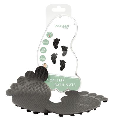 Tapis de bain antidérapant Water Hero-Gris-4-pack