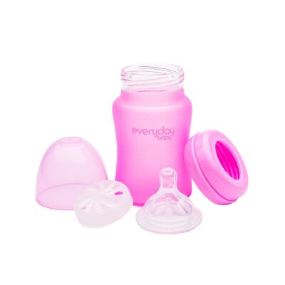 Wärmeempfindliche Silikonflasche Milk Hero pink-150ml