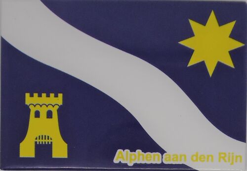Fridge Magnet Flag with Coats of arms Alphen a. d. Rjin