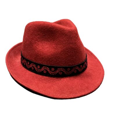Trilby Red ribbon with black pattern T 57