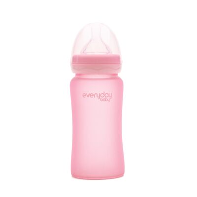 Milk Hero Silikon Babyflasche Pulver pink-240ml