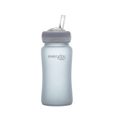 Baby bottle with mouse gray anti-drip straw - 240ml