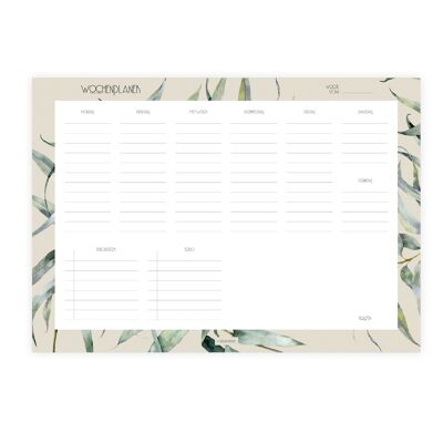 Weekly planner Wild Leaves A4