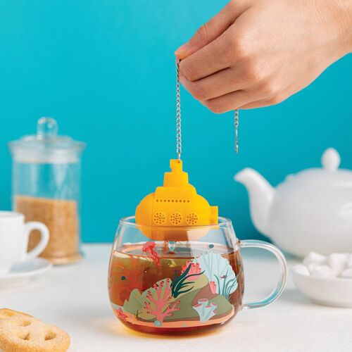 UNDER THE TEA - tasse en verre et infuseur à thé sous marin - cadeau - tea time