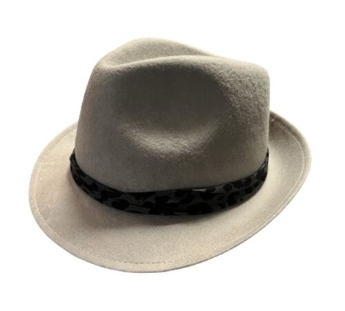 Trilby Taupe ruban léopard T unique