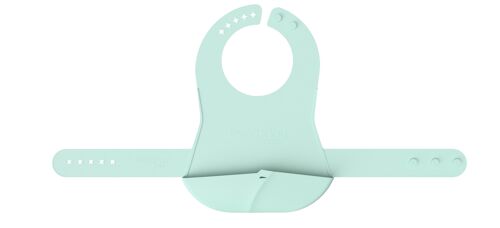 Bavoir ramasse miettes en silicone vert menthe