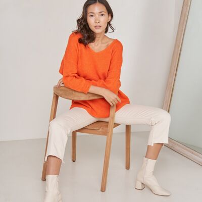 Orangefarbener Yuri-Pullover