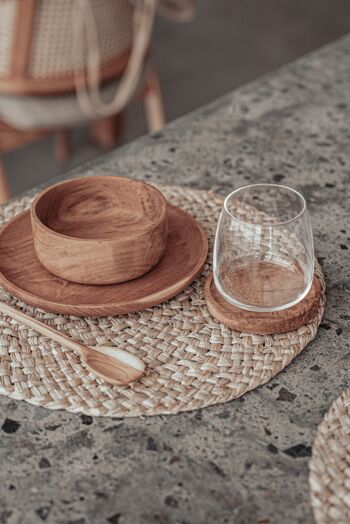 ASSIETTE EN BOIS EXOTIQUE MEJA