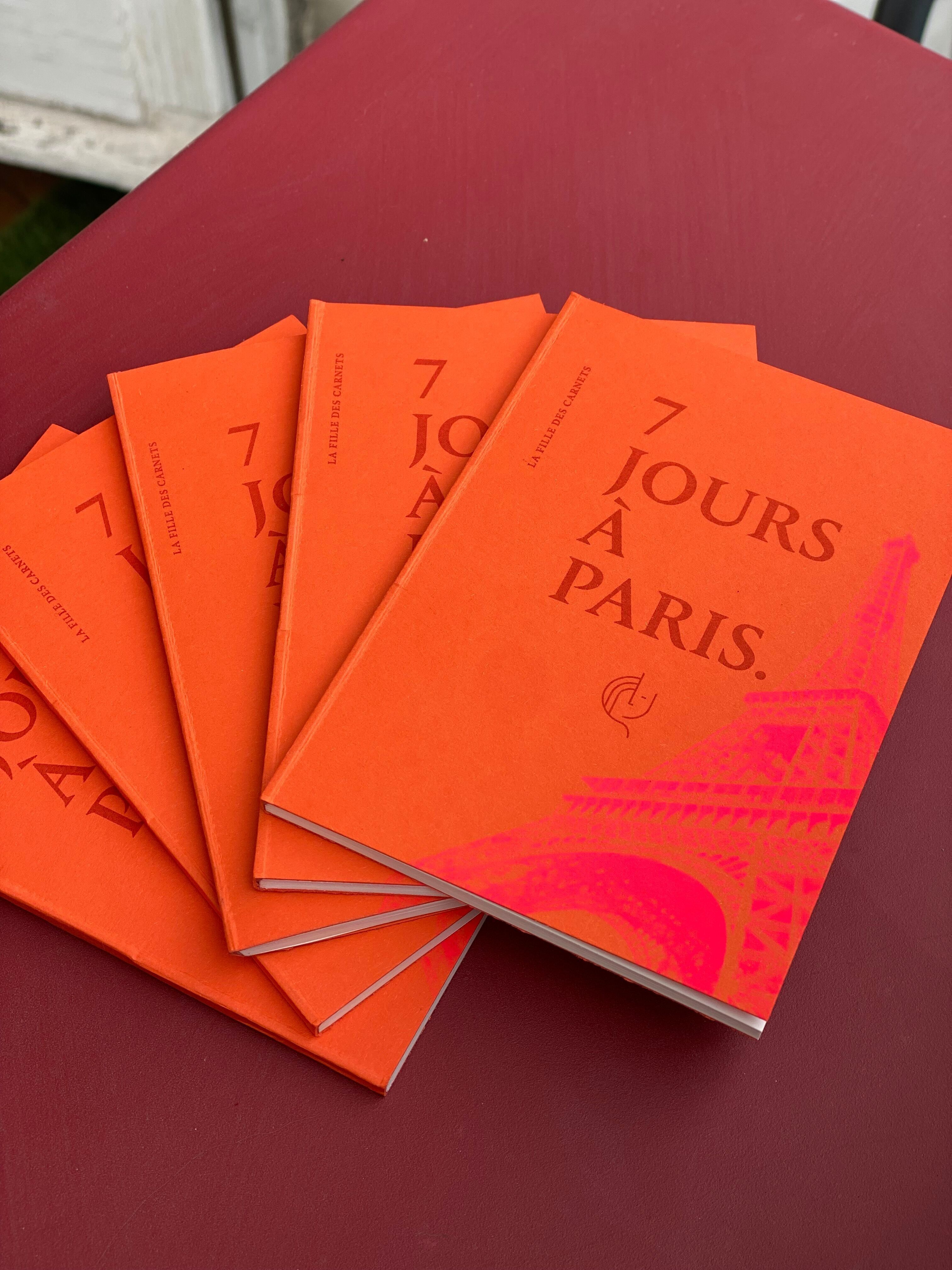 Set of 10 "7 Days in Paris" notebooks - pink - 68 pages