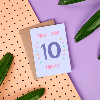 10th Birthday You Are 10 Today - Greeting card