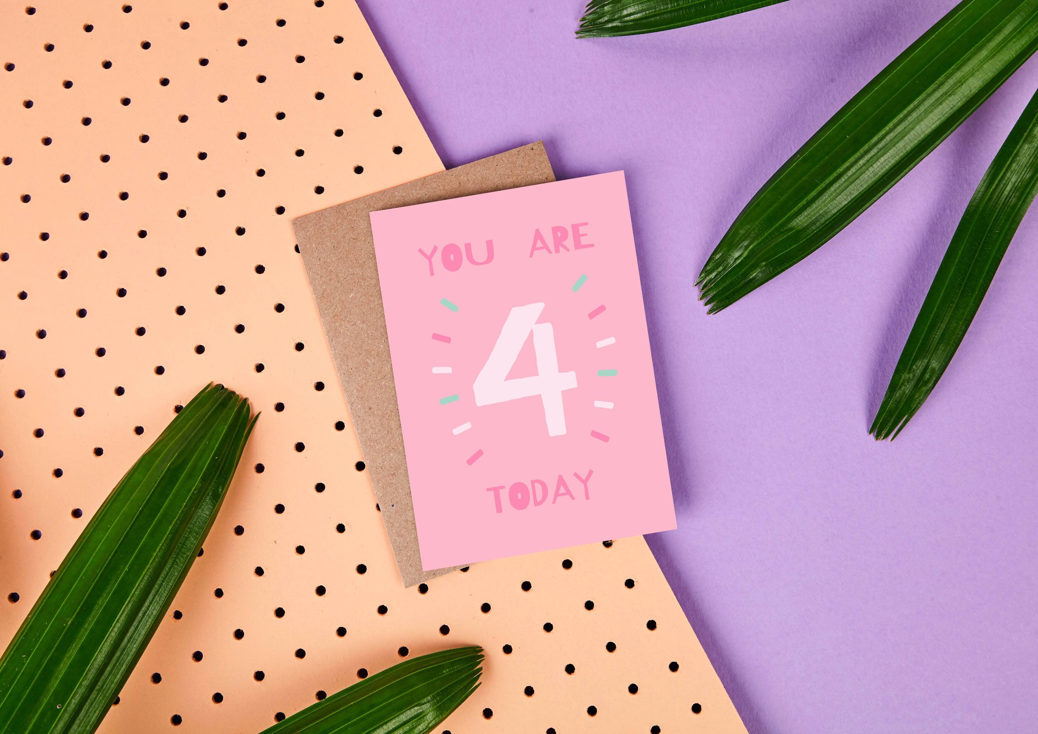 4th Birthday "You Are 4 Today" - Greeting Card