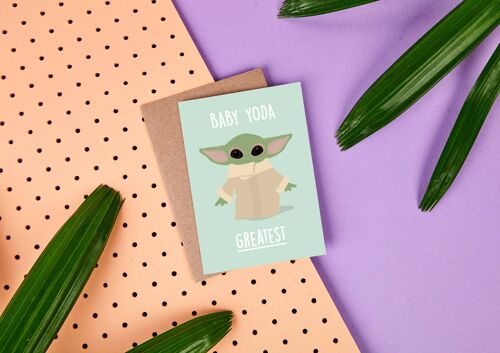 Baby Yoda Greatest - Star Wars Themed Greeting Card - Love