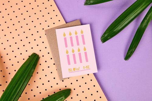 Blow Me - Birthday Candles - Funny - Rude - Birthday Card