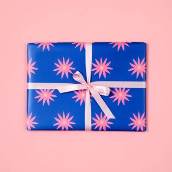 Fleurs bleues - Papier d'emballage - Emballage cadeau floral - Moderne 1