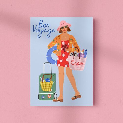 Bon Voyage - Leaving Card - Goodbye Card - Amelia Flower