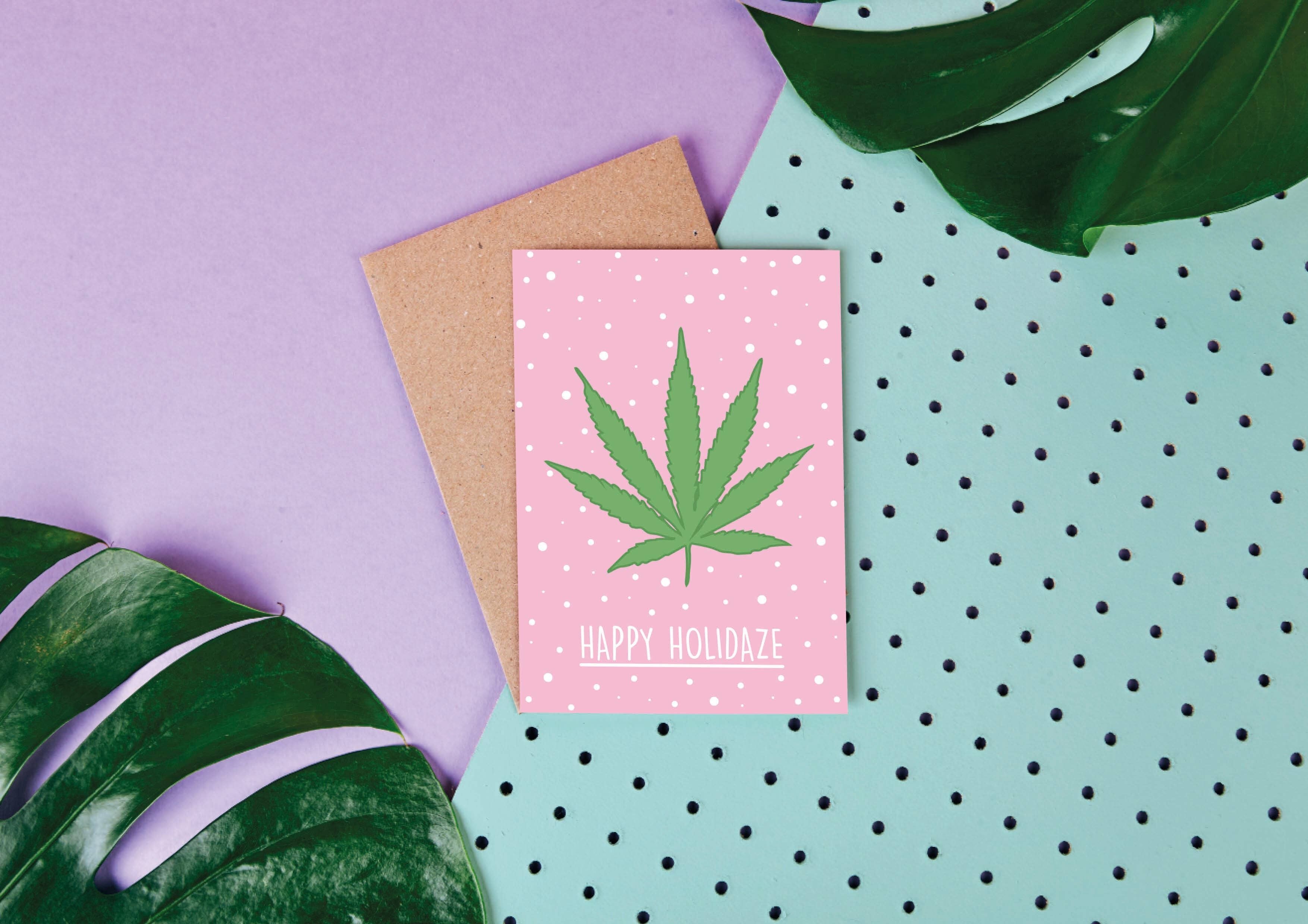 Bud Happy Holiday - Marijuana - Cartolina di Natale - Divertente