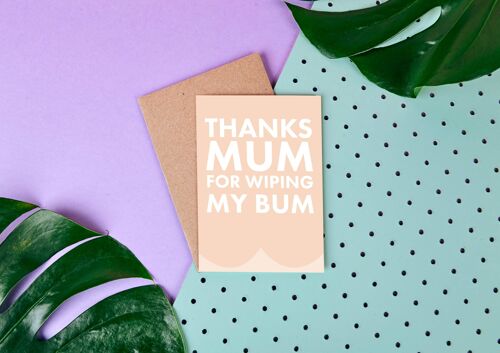 Bum Thanks Mum For Wiping My Bum - Mother's Day Card