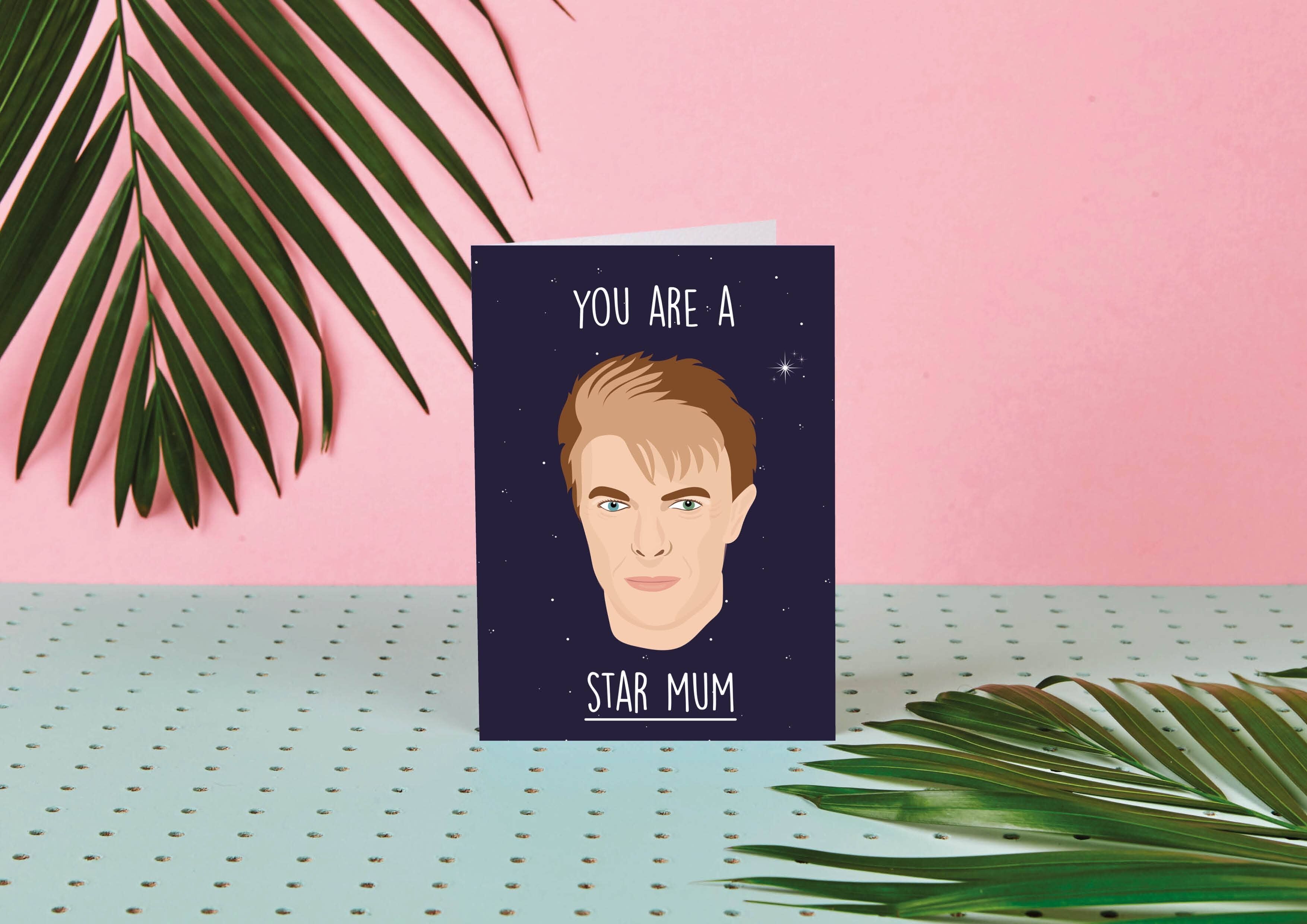 David Bowie Star Mum- Tarjeta del día de la madre- Bowie- Celeb- Mum