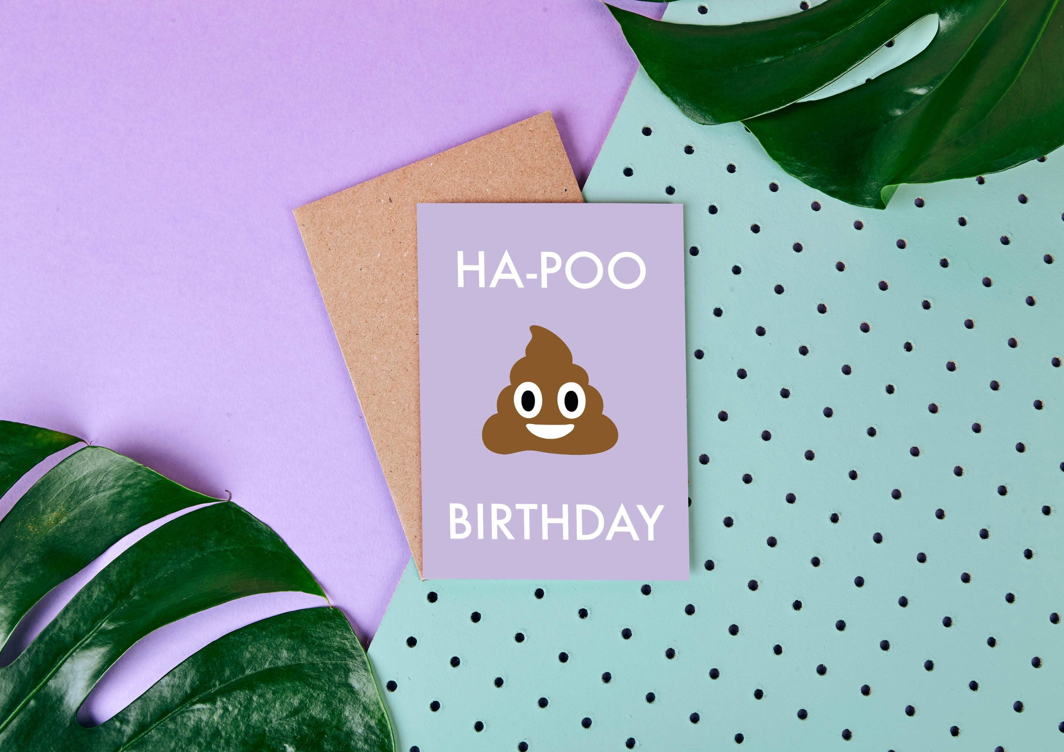 Emoji Poop Ha-Poo Birthday- Tarjeta de cumpleaños- Emoji-Fun-Lindo
