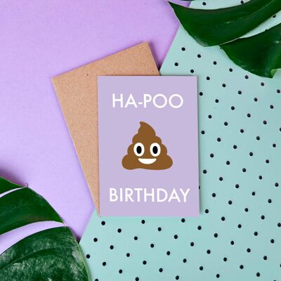Emoji Poop Ha-Poo Birthday- Birthday Card- Emoji-Fun-Cute