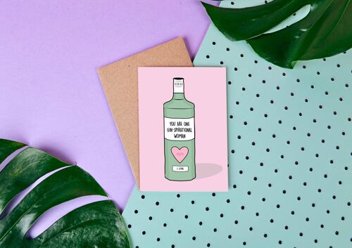 Gin-Spiration Gin-Spirational Woman- Greeting Card- friends