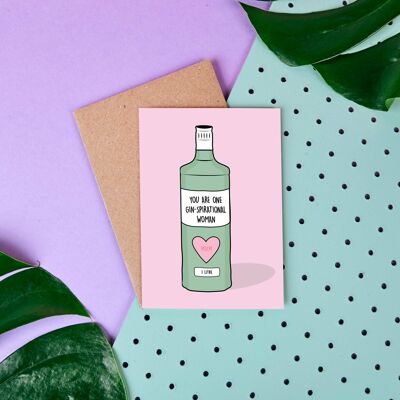 Gin-Spiration Gin-Spirational Woman- Greeting Card- friends