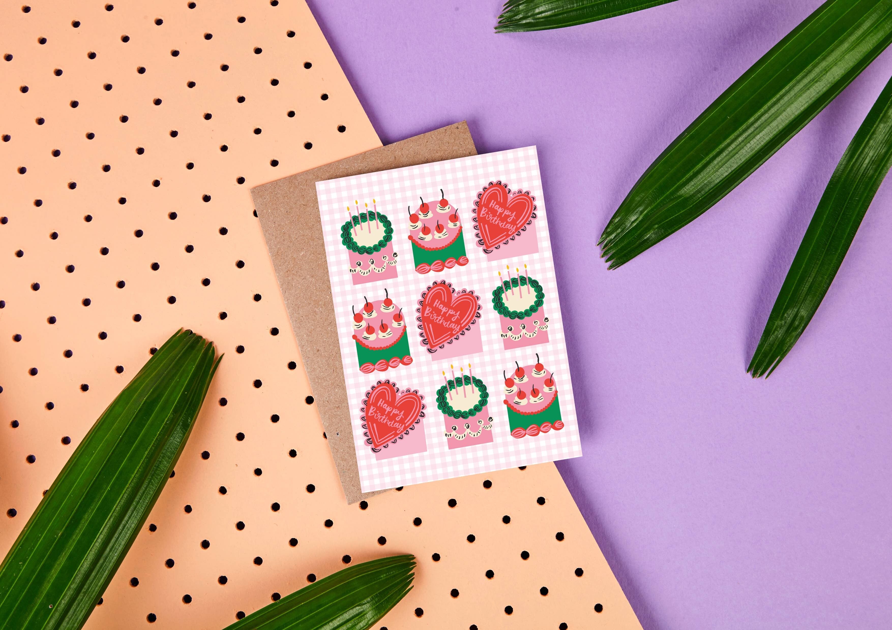 TARTA DE CUMPLEAÑOS - TARJETA DE FELICITACIÓN - TARJETA DE CUMPLEAÑOS