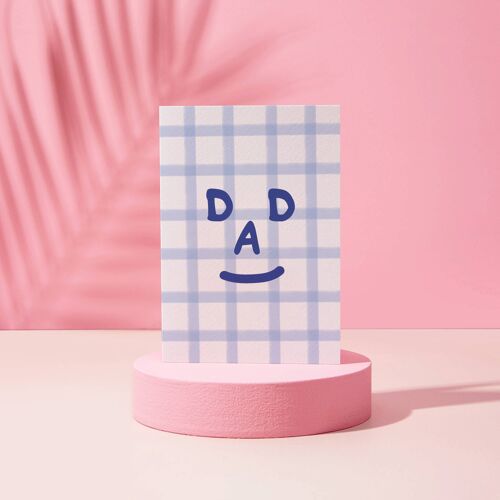 Gingham DAD card - Father's Day Card - Funny - Face