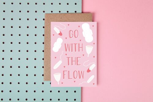 Go with the Flow- Greeting Card- Girls-Friendship-Fun-Cute