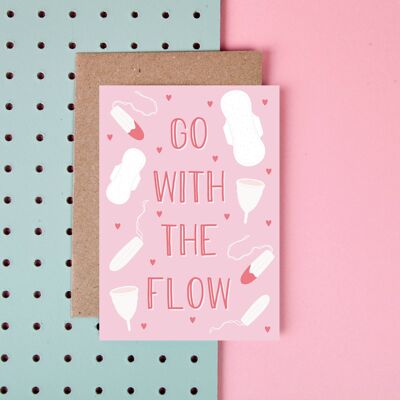 Go with the Flow- Greeting Card- Girls-Friendship-Fun-Cute