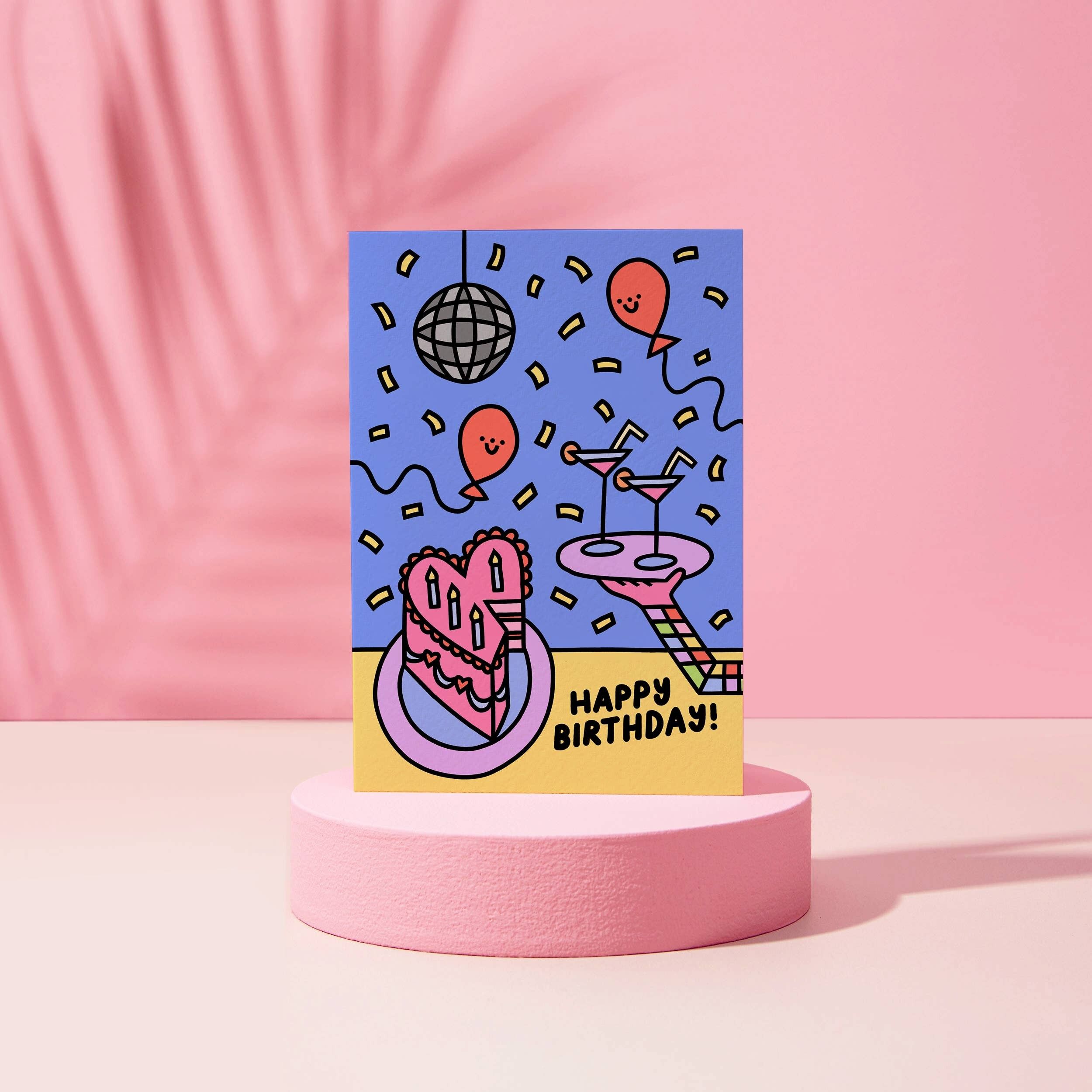 Joyeux Anniversaire Gâteau - Carte d'Anniversaire - Fun - Disco