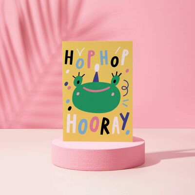 Hop Hop Hooray - Birthday Card - Children's Card - Frog