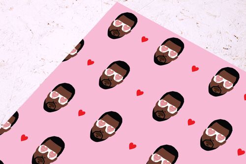 Kanye Wrapping Paper- Celebrity Gift Wrap- Presents- Pink